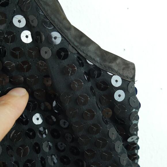 Rampage Size 5 Mini Dress Black Sequin Sheath Vintage 90s Hoco Going Out Formal - Picture 2 of 9